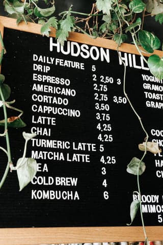 Hudson Hill Menu