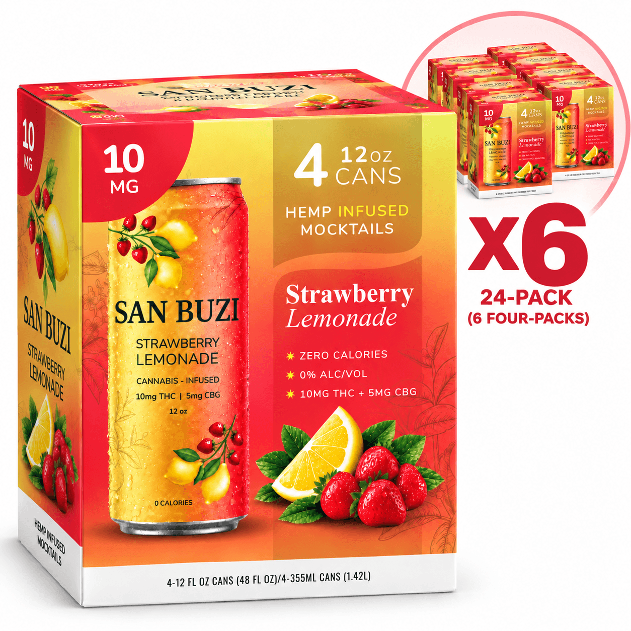 San Buzi Strawberry Lemonade - 1 Case