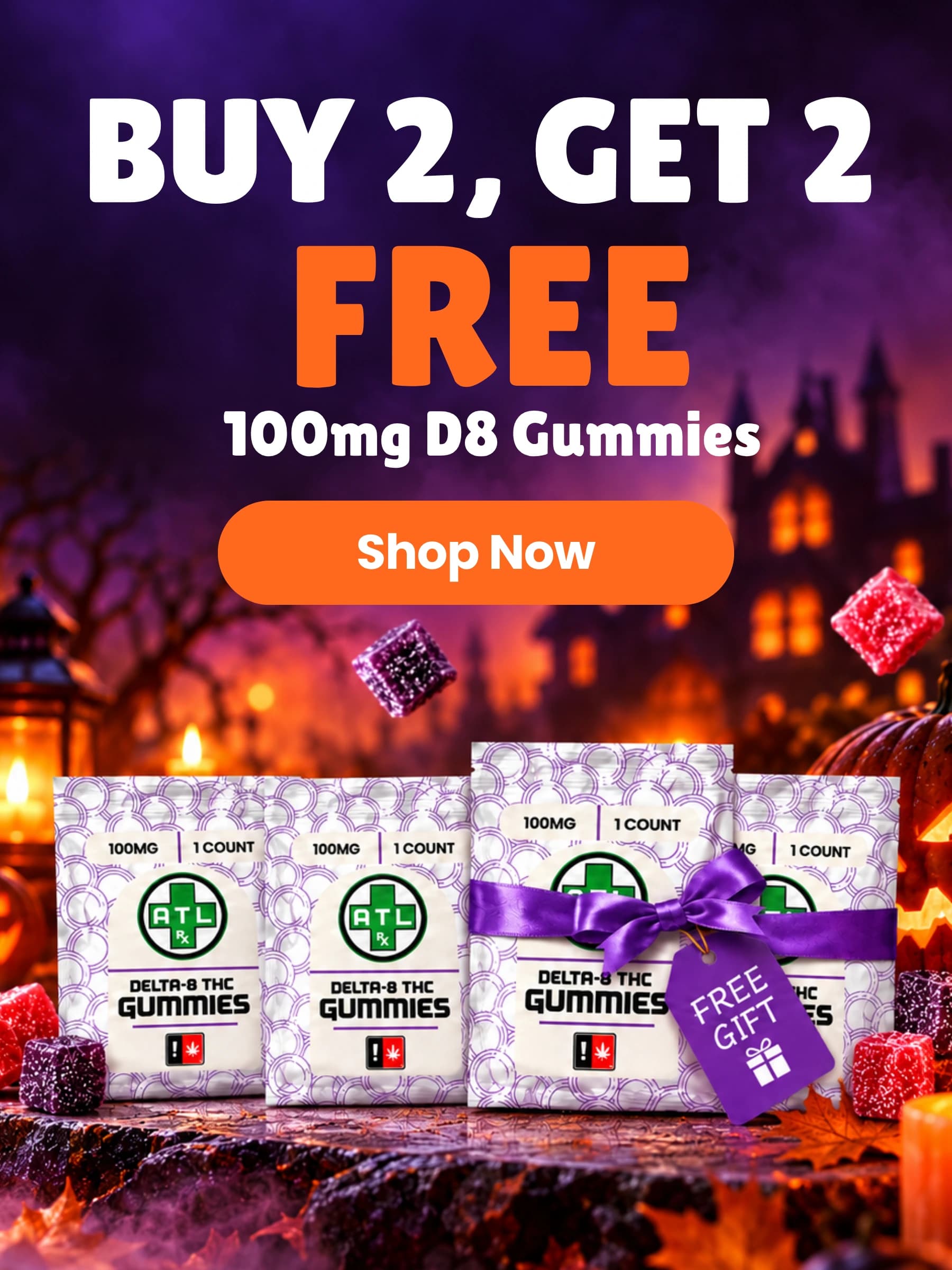 B2G2 Free 100mg D8 Gummies