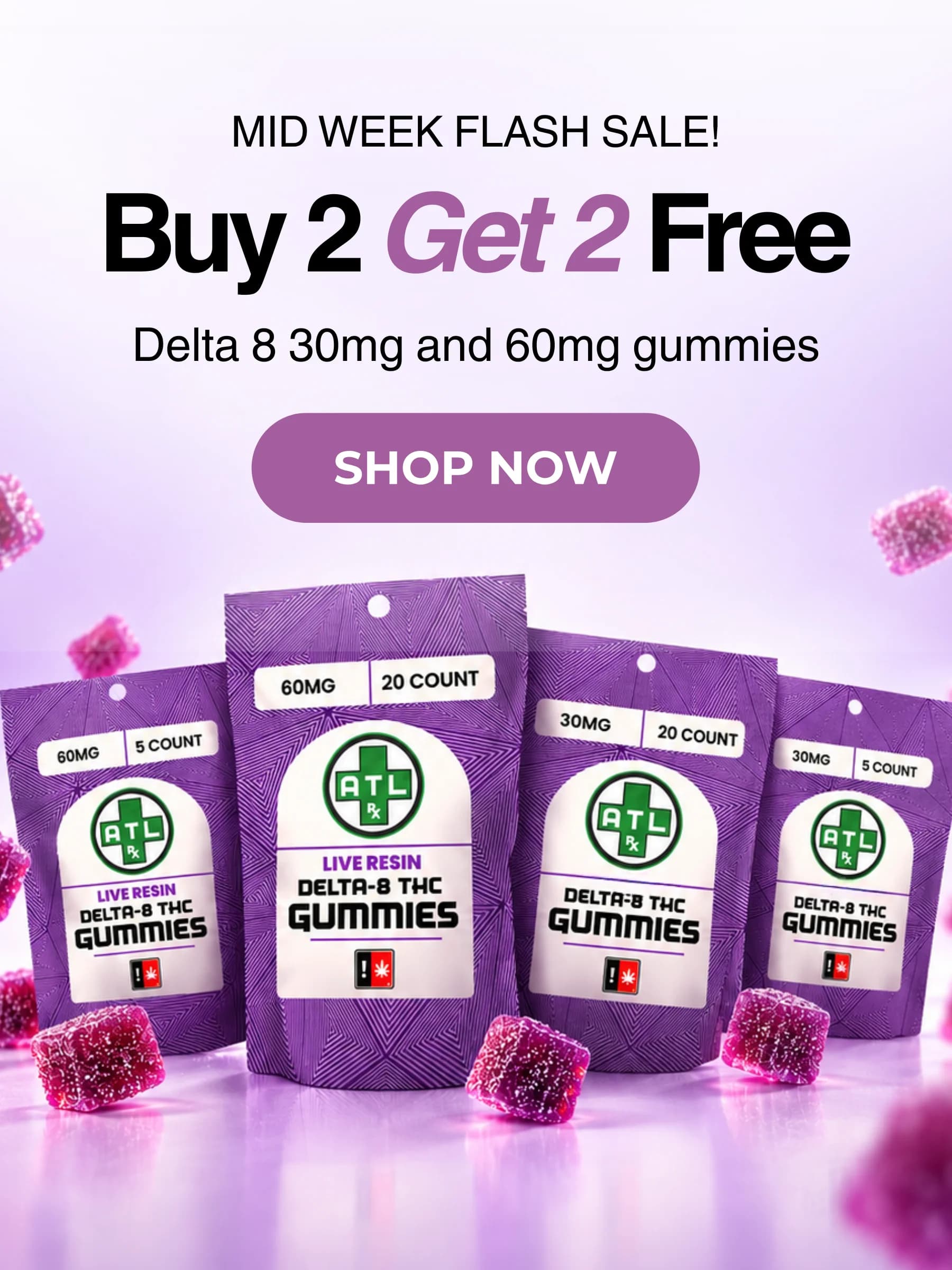 Bulk D8 THC 30mg & 60mg Gummy Sale