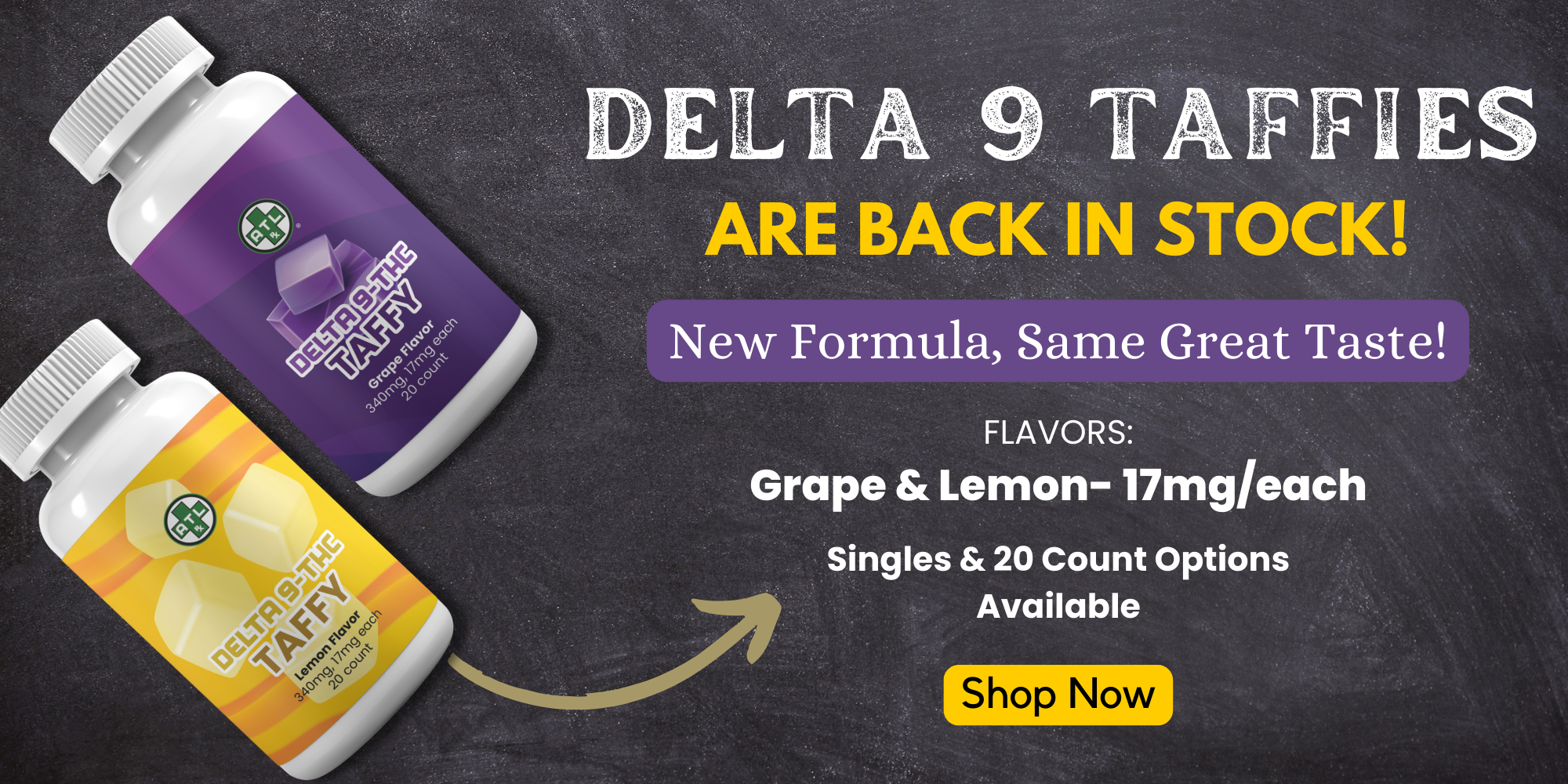 ATLRx Grape & Lemon Flavor Delta 9 Taffies
