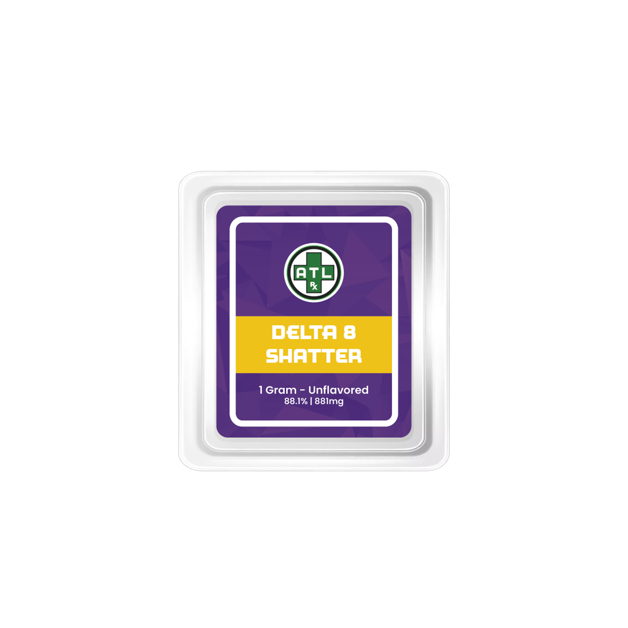 ATLRx Unflavored Delta 8 Shatter 1 Gram