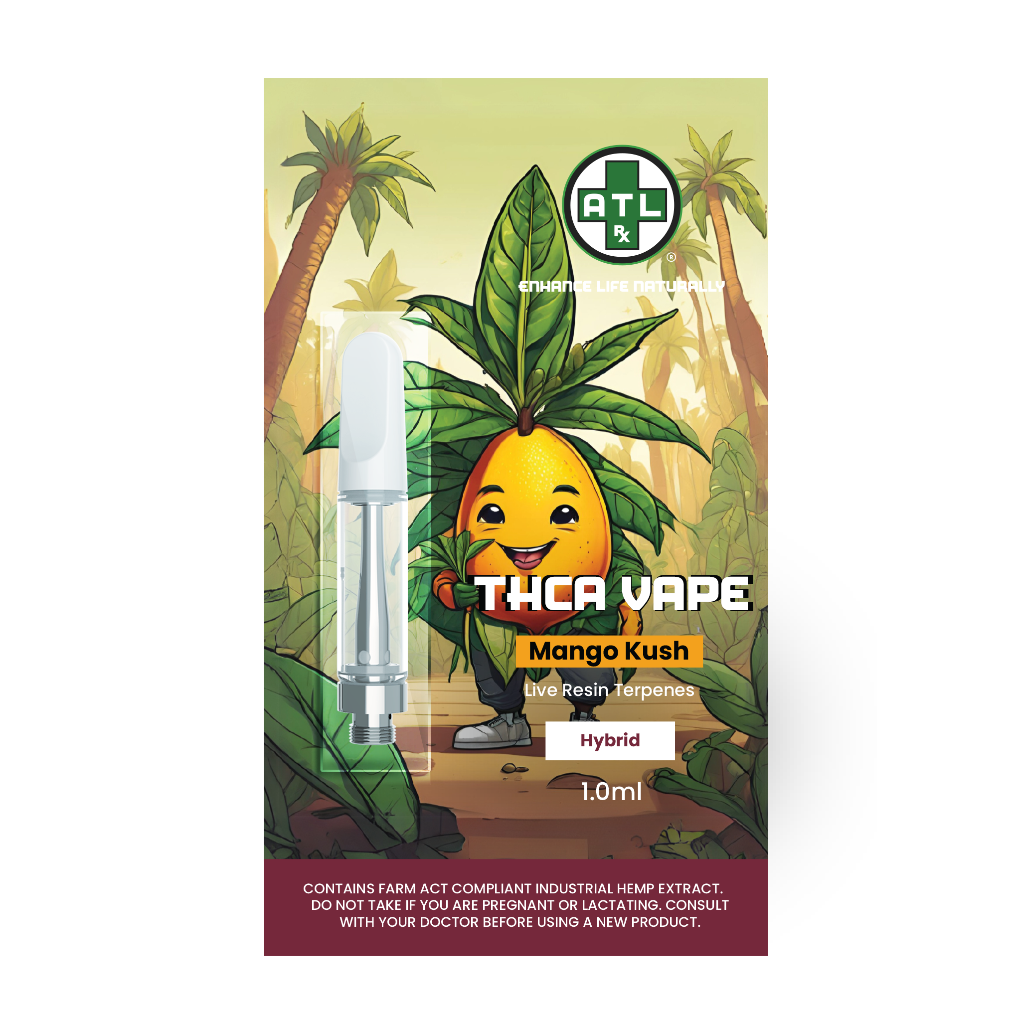 ATLRx Mango Kush THCA Vape Cart 1ml -- Lab Results