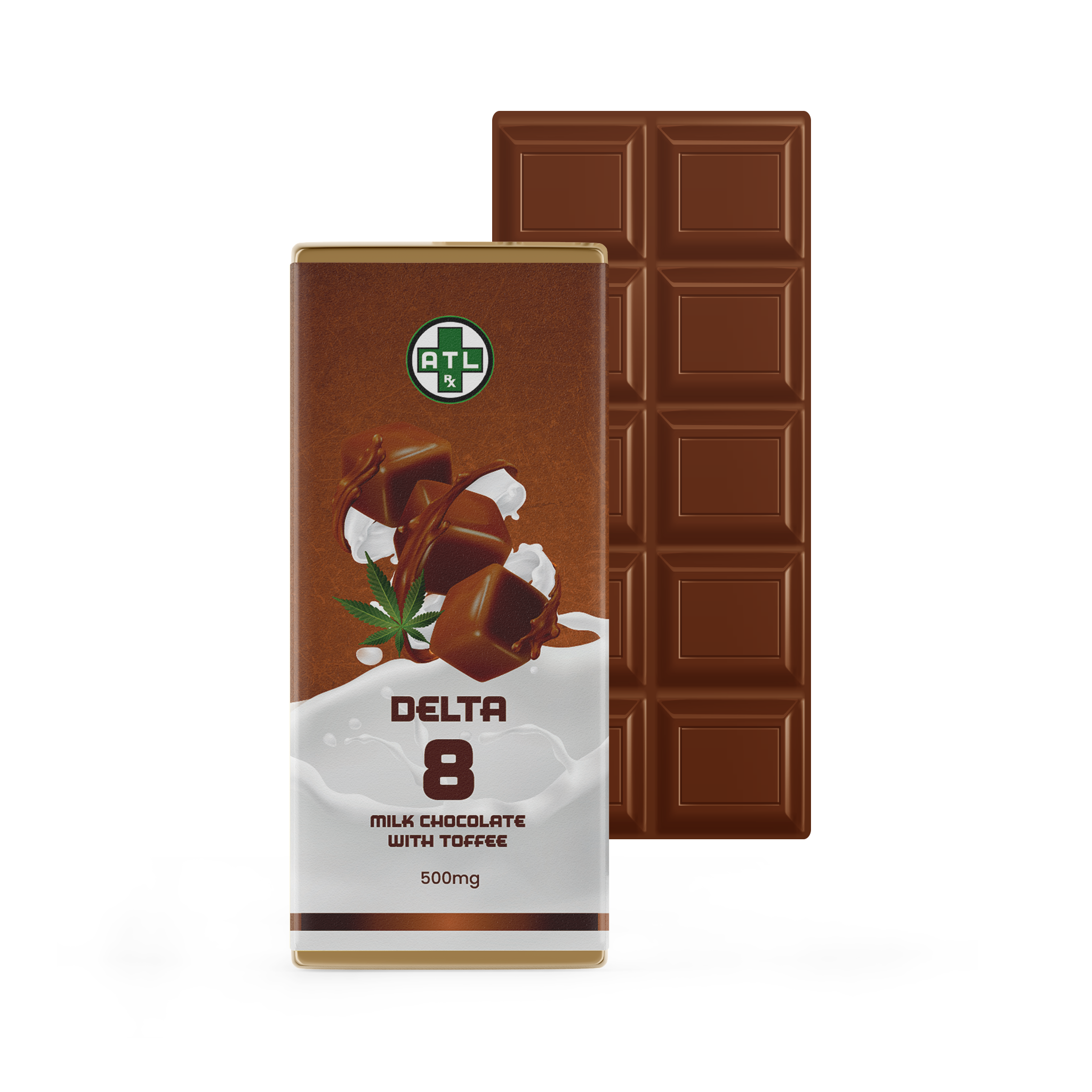 ATLRx Milk Chocolate with Toffee Delta 8 Bars 500mg