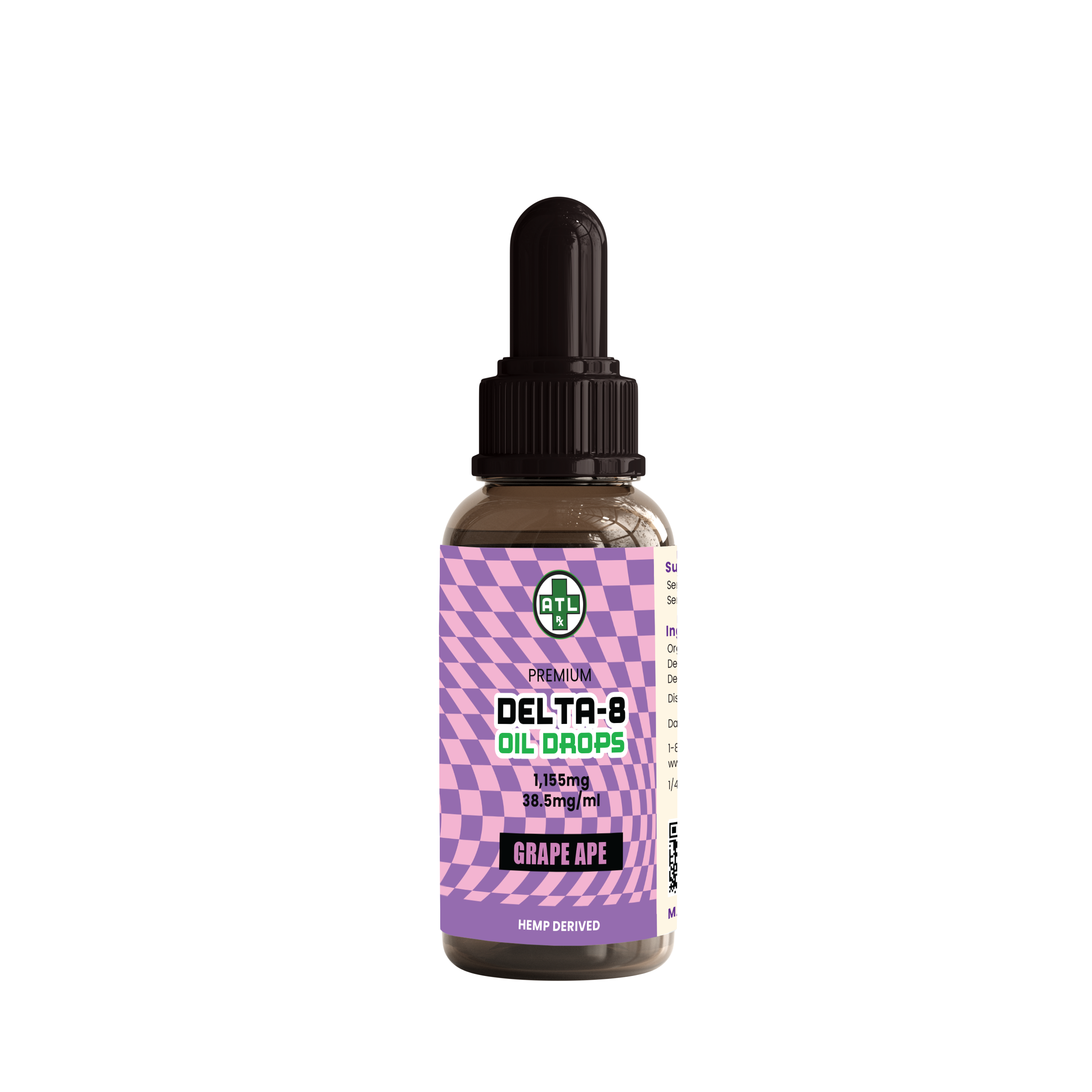ATLRx Grape Ape Delta-8 Oil Drops 1155mg -- Lab Results