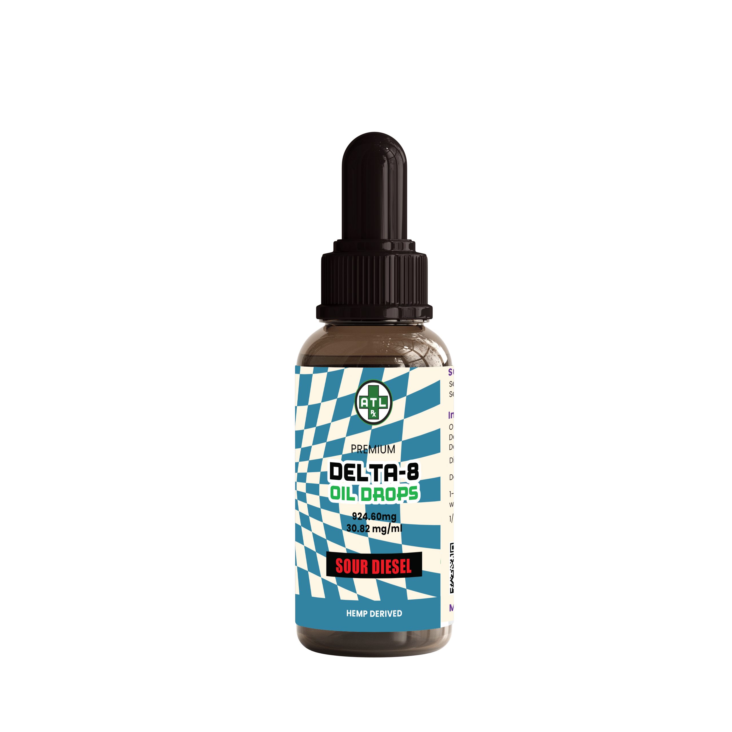 ATLRx Sour Diesel Delta 8 Oil Drops 924.60mg -- Lab Results