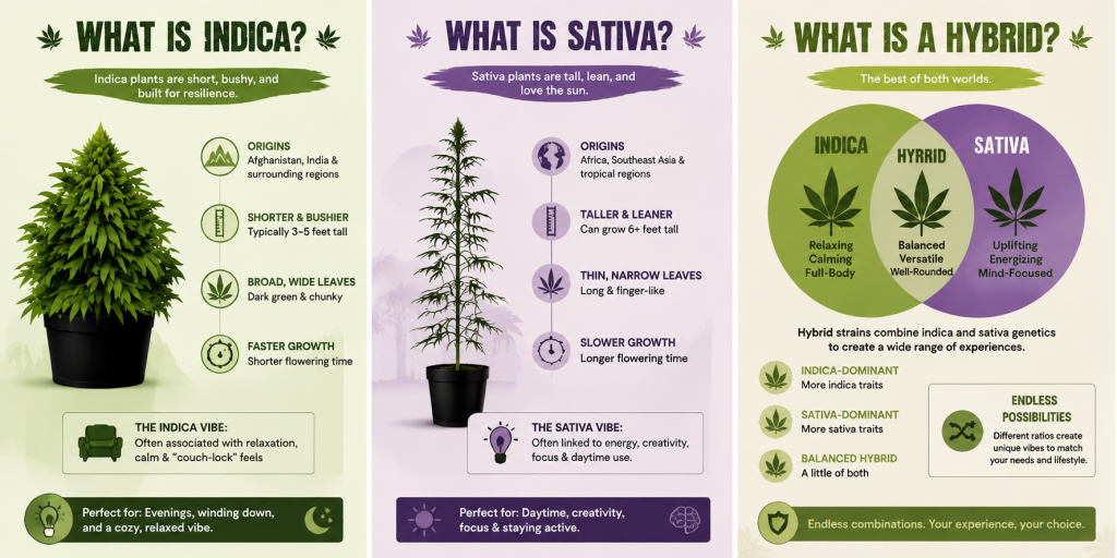 Indica vs sativa vs hybrid